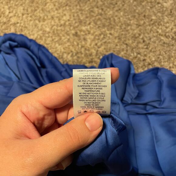 House of Harlow Formal Pleated One-Shoulder Satin Dress SZ MEDIUM Royal Blue - Picture 5 of 9